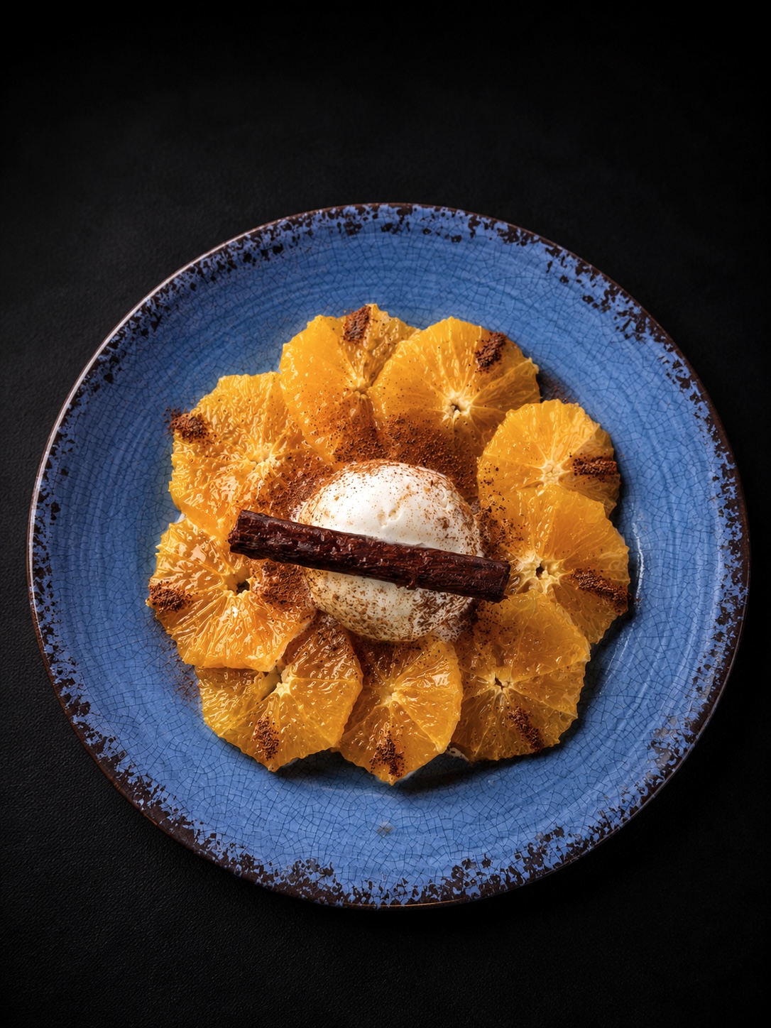 Orange Cannelle Impériale — Fresh oranges with cinnamon and artisanal ice cream — Nuestros Menús Digitales | Dar Krepchy | Marrakech