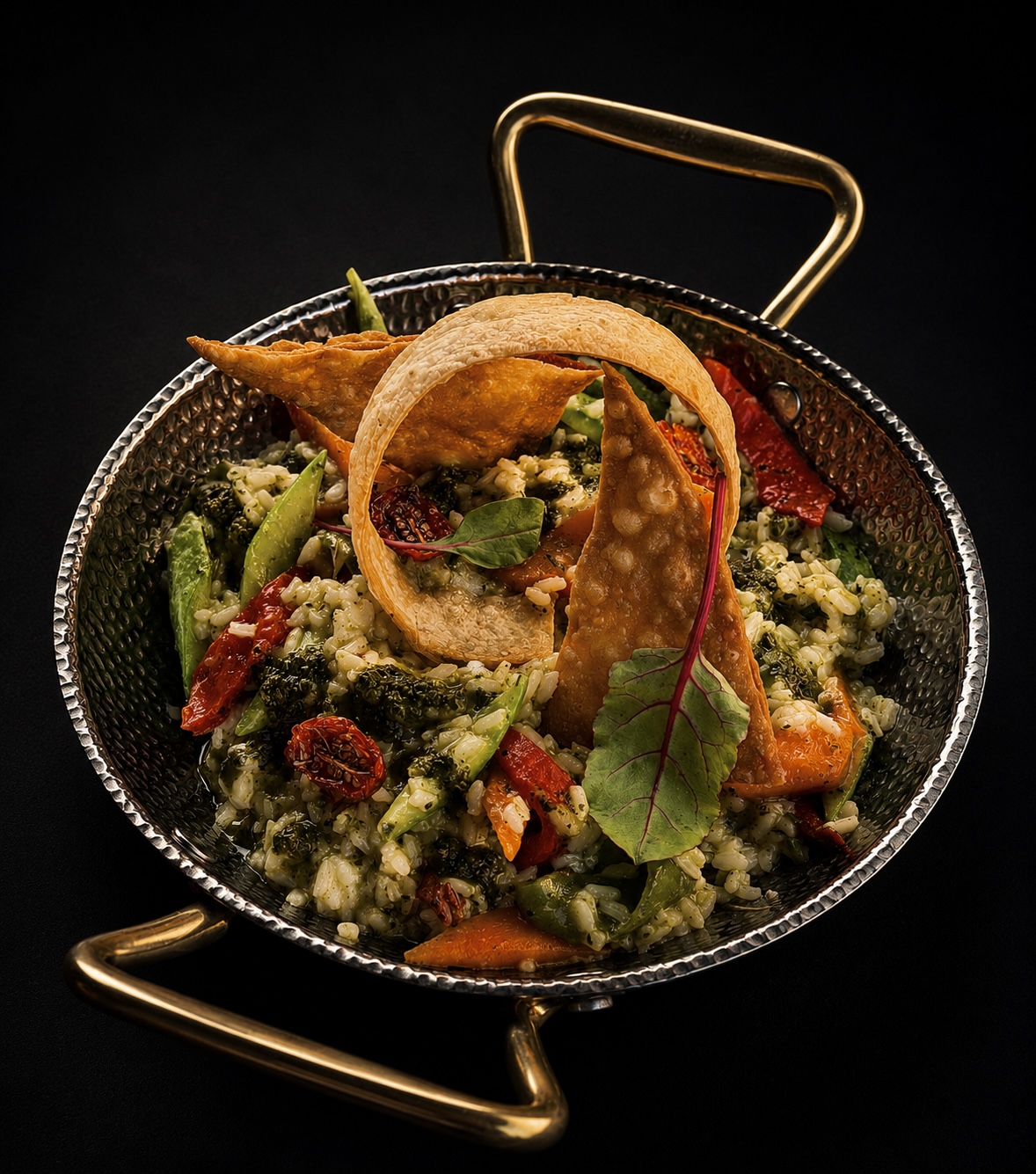 Risotto Verde al Pesto — Creamy risotto with basil pesto and parmesan — Nos Cartes Digitales | Dar Krepchy | Marrakech